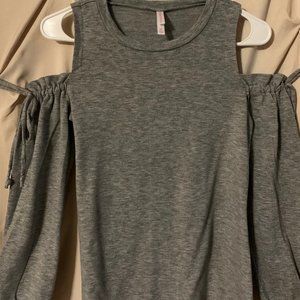 Xhilaration Gray Cold Shoulder Sweater